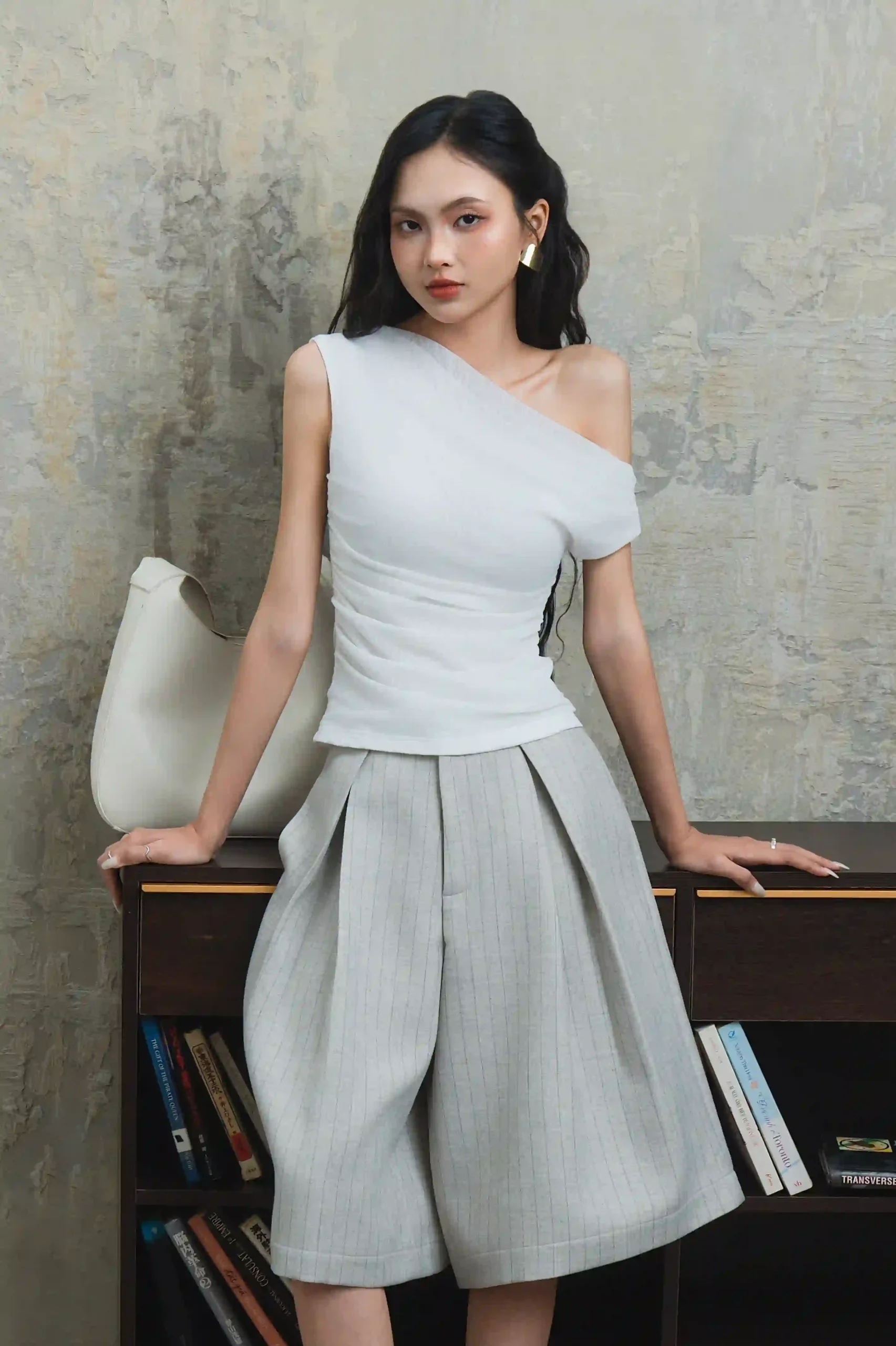 Quần lỡ ly chéo ống rộng